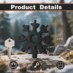 Snowflake Multi Tool 2 Pack - Stainless Steel 18 in 1 Multitool with Carabiner,Bottle Opener & Wrench,Stocking Stuffers for Men,White Elephant Gifts, Christmas Gifts for Him(Silver + Black)