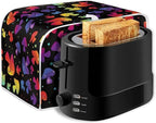 JEOCODY Colorful Mushroom Toaster Fabric Quilted 2 Slice Toaster Appliance Dust-proof Cover for Kitchen Small Appliance Dust Cover and Fingerprint Protection