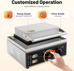 Commercial Waffle Donut Machine, 110V 1550W Electric Donut Maker w/Non-stick Surface, Temperature 122-572℉, 12 Holes Double-Sided Heating Doughnut Waffle Maker for Home Bakery Mall (12 Donut Holes)