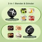 Smoothie Blender, 25000 RPM Portable Blender for Smoothies, Countertop Blenders for Kitchen with 37oz, 32oz, 23oz Personal Blenders Cups, 2 Spout Lids &1 Resealable Lid for Crushing, Juice, Nuts