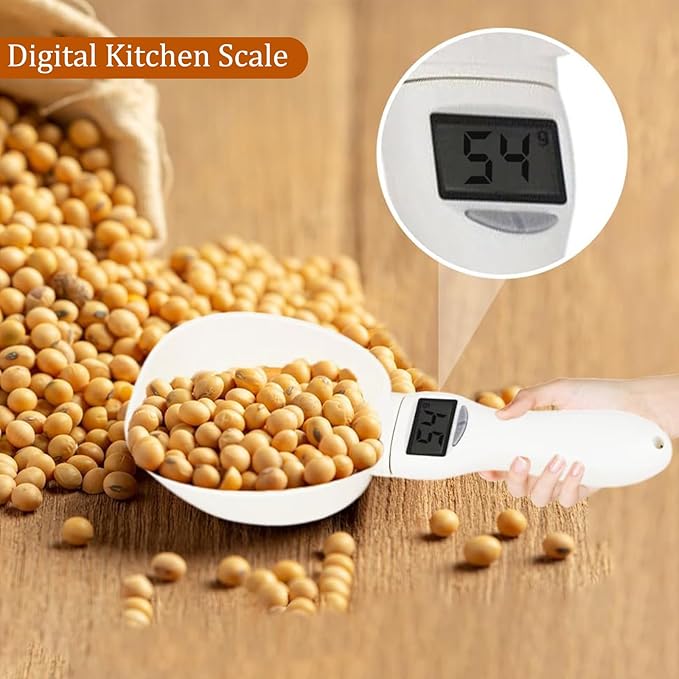 Digital Measuring Spoon, Electronic Measuring Spoon with LCD Screen, 800g / 0.1g High Precision Food Measuring Scoop Scale with Measuring Spoons for Food, Coffee,Spices, Dog Cat Food (1PCS)