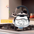 Tea Kettle Stovetop Whistling Kettle Teapot, 3Quart Tea Pot Stainless Steel Teakettle for Stove Top with Heat Proof Ergonomic Handle