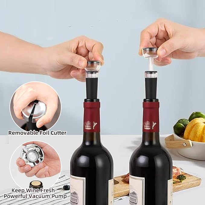 Wing Corkscrew Wine Opener, Premium Zinc Alloy Manual Bottle Opener, Heavy Duty Multifunctional Tool for Kitchen, Bar, Restaurant & Waiters (Matte Silver)
