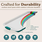 Country Kitchen Nonstick Stackable Bakeware Set - Heavy Duty, Durable, Easy Release Baking Set, Sage, 10 Pcs