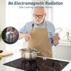 Noxton Electric Cooktop 24 Inch, Knob Control 4 Burners Electric Stovetop, Built-in Radiant Ceramic Stove, Residual Heat Indicator, Overheating protection, 6000W 220-240V Hard Wired (No Plug)