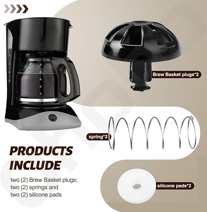 2 Pack Coffee Maker Brew Basket Water Stop Valve Kit for Mr. Coffee Black and Decker Hamilton Coffee Maker Parts 990117900 990237500 Coffee Maker Parts for 49976 49954 49947 49966 49957 49958