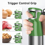 Turelar Immersion Blender Handheld Corded Hand Blenders Set 1100W, Trigger Variable Speed 5 in 1 Stick Emulsifier with Chopper, Whisk and Frother for Soup, Baby Food and Smoothies, Green