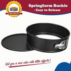 HIWARE 9 Inch Non-stick Cheesecake Pan Springform Pan with Removable Bottom/Leakproof - Black