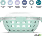 Ello Duraglass Meal Prep Container- Glass Food Storage Container with Silicone Sleeve and Airtight BPA-Free Plastic Lid, Dishwasher, Microwave, and Freezer Safe