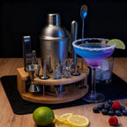 Silicone Pad Included Cocktail Shaker Set Bartender Kit,Mixology Bartender Kit 13-Piece with Bamboo Stand,Martini Shaker Kit with All Essential Accessory Tools for Drink Mixing Gift for him or her