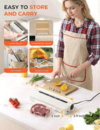 75KPa Vacuum Sealer for Food,Food Saver Vacuum Sealer Machine,Compact Lightweight,20 Vacuum Seal Bags,Digital Countdown Timer,Meat Food Storage,Home Kitchen Gadgets,Appliances