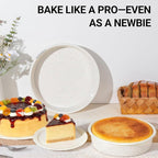 SJ 6 Inch Silicone Round Cake Pan with Metal Reinforced Frame Set of 2, Nonstick Silicone Cake Mold for Baking Suitable for Making Layers, Cheese & Chocolate Cakes
