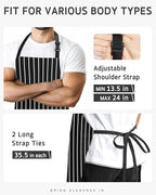 Syntus Apron for Men Women, Adjustable Cooking Kitchen Chef Aprons with 2 Pockets, Cotton/Polycotton/Polyester