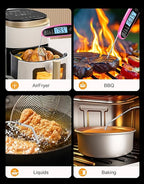 Instant Read Meat Thermometer Digital with Dual Probe & Large Backlit, Food Thermometer for Cooking & Grilling, for Candy/Baking/Oven/BBQ/Grill/Smoker, Pink Kitchen Accessories, Gifts for Women