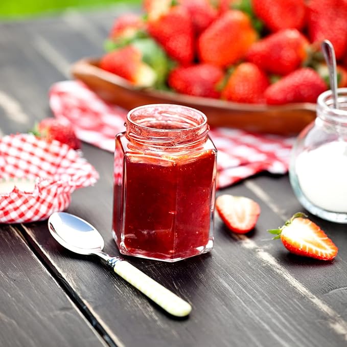 BIGIVACA 3 oz Mini Honey Jars - 30 Pack Hexagon Glass Jars with Wood Dippers, Gold Lids, Bee Pendants, Jutes, Stickers for Wedding Favors, Party Favors, Candle Making