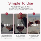 PureWine The Wand Wine Purifier - Red & White Wine Filters for Histamines & Sulfites, Sulfite Remover Sticks, Helps Allergies & Headaches, Gift Accessories for Women & Men - 72 Wands, Silver