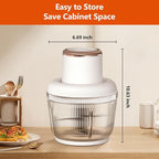Kawu Electric Food Processor, Electric Meat Grinder & Vegetable Chopper with 2 Bowls, 200W Mini Food Processors with Stainless Steel Blades, Garlic Grinders for Onion, Fruit for Home and Kitchen