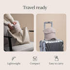 trtl Travel Pillow Original 2.0 – Scientifically Proven Super Soft Travel Pillow with Premium Head & Neck Support – for Airplane Travel – Machine Washable – Lightweight & Compact - Sand Beige – Small