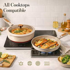 CAROTE 18Pcs Ceramic Cookware Set with Detachable Handle, Pots and Pans Set Non Stick, Non Toxic Cookware Set Removable Handles, Induction Kitchen Cookware Sets, Dishwasher/Oven Safe