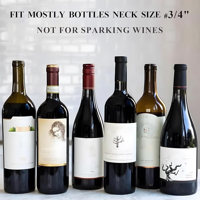 8 PCS Wine Vacuum Stoppers, Keep Wine Fresh for up to 7 Days - 8 Vacuum Stoppers, Wine Pump and Wine Vacuum Stopper, Reusable for Wine Saver, Wine Stoppers for Wine Bottles（Not Include Pump）