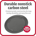 GoodCook AirPerfect 14 Inch Insulated Nonstick Carbon Steel Pizza Pan with Cutting Guides, Perforated, Gray
