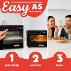 Gourmia Toaster Oven Digital Air Fryer - Convection Mode with 4 Slice Capacity, 3 Rack Positions, 12 Presets, Toast, Bagel, Bake, Roast, Broil, Dehydrate, Popcorn, Fits 9" Pizza, Black