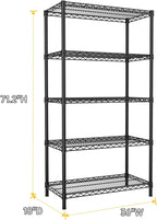 SINGAYE 5 Garage Heavy Duty Shelving Unit Kitchen Pantry Close Home Organizers and Storage Bathroom Shelf Laundry Room Organization Industrial Book Metal Wire Adjustable Shelves