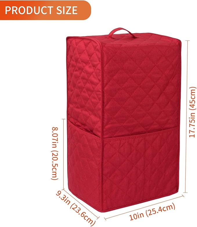 Kitchen Blender Dust Cover,Blender Covers Compatible with Ninja Foodi Blender,Blender Covers For kitchen Appliance Covers,Blender Cover with Accessory Pocket. (Red)