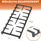 Stove Grates for GE Gas Stove Burner Grate Range Oven Rack WB31X27150 WB31X27151 Replacement Parts Cast Iron Flat Plate General Electric Cooktop 3 Pack