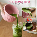 Matcha Whisk Set, 15PCS Ceramic Matcha Bowl Kit, Includes Bamboo Whisk & Holder, Glass Measuring Cup, Caddy, Sifter, Scoop, Tea Towel, Tea Mat, Making Sets for Lovers, Pink