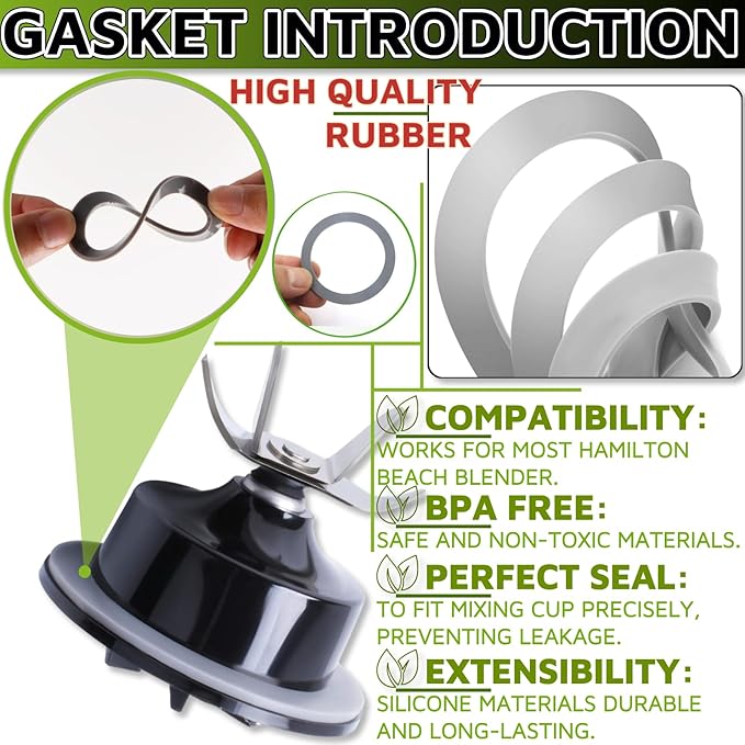 Blender O-Ring Gasket Seal 5 PCS，for Hamilton Beach Blender Parts Hamilton Beach Replacement Parts Hamilton Beach Food Processor Parts Hamilton Beach Blender Replacement Parts