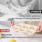 Jumbo Muffin Pan, Metal Reinforced Frame 3.5 inch Large Silicone Cupcake Pan 6 cups Large Muffin Pan with Handle Nonstick Jumbo Muffin Tin for Baking Giant Homemade Muffins, Cupcakes, Frittatas