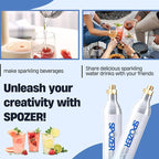 60L CO2 Cylinder for SodaStream, CO2 Canister Threaded Cylinders Compatible w/All Threaded 'Screw-In' Soda Makers, FIZZ, ONE TOUCH, JET, etc. - Set of 2