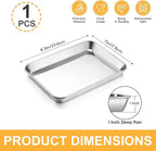 Onader Baking Sheet Pan Tray, Stainless Steel Small Baking Cookie Sheets, 9 x 7 Inch Mini Toaster Oven Trays, Food-Grade Durable Mirror Finish & Dishwasher Safe, 1-Pack