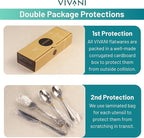 VIVANI 40 Piece Champagne Gold Silverware Set for 8, 18/0 Stainless Steel Flatware Set with Advanced PVD Coating, Dishwasher Safe Cutlery Set for Everyday Home Kitchen and Apartment
