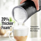 Zulay 4-in-1 Milk Frother and Steamer - Automatic Hot and Cold Foam Maker with Auto Shut Off & Temperature Control for Coffee, Latte, Cappuccino, Hot Chocolate - Black