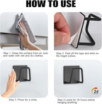 Adhesive Sponge Holder for Kitchen Sink, SUS304 Stainless Steel Scrubber Hanger Sink Caddy Accessories Storage Drain Rack Stand for Scratch Scrub Dishcloth Dishrag Steel Wool Strainer Stopper