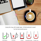 Coffee Mug Warmer for Desk - Wooden Auto Shut Off Drink Warmer for Milk Tea Water Cocoa - Smart Beverage Heating Candle Wax Plate