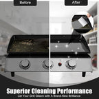 Grill Scraper, Griddle Scraper, Food Scraper with Handle for Blackstone Grill Accessories,Outdoor Barbecue Tools,Stainless Steel Scraper for Blackstone, Flat Top Grill Cleaning, Easy to Remove Stain