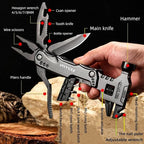 Adjustable Wrench Multitool Hammer, 16 in 1 Pocket Multi Tool Pliers, All-in-One Survival Camping Multi Tool Apply to Home DIY, Survival, Camping and Everyday Use