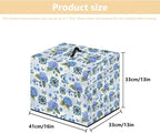 Food Slicer Cover Home Kitchen Electric Appliance Cover Waterproof Fabric Dust-Proof Durable Cheese Bread Meat Slicer Cover with Side Pocket and Top Handle, Blue Hydrangea Butterfly Print