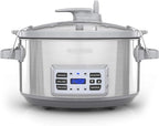 BLACK+DECKER 7-Quart Digital Slow Cooker, SCD7007SSD, Temperature Probe, Sous-Vide, Locking Lid, Removable Stoneware Crock