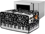 Piano Musical Notes Print Toaster Oven Dust-proof Cover, Heat-resistant Anti Fingerprint Microwave Oven Dust Cover, Kitchen Counter Accessory (Small-14.5 * 18.46 * 9 inches)