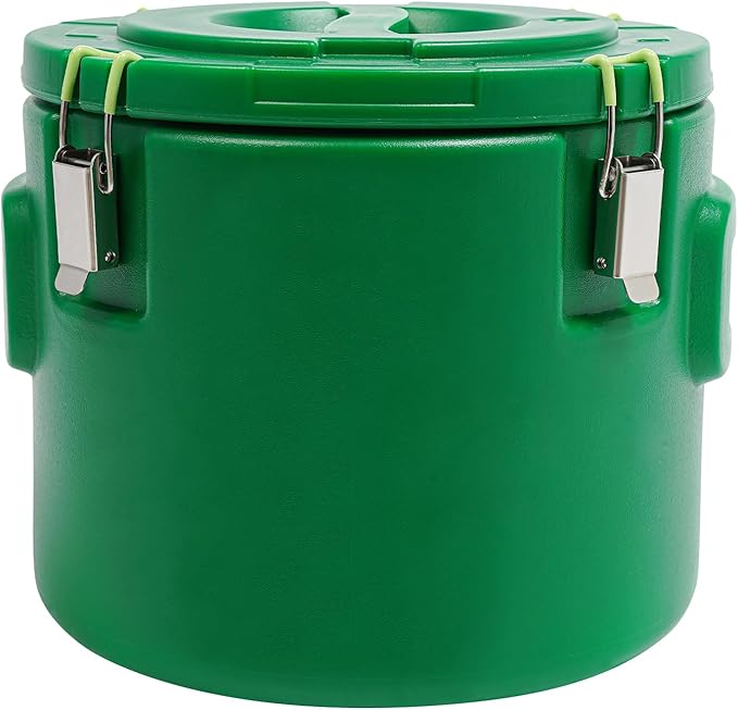 15.85Qt Insulated Food Container, Stainless Steel Container, 15L Commercial Food Soup Carrier 12 Hours Heat Preservation for Hot and Cold Food Storage Restaurant Canteen Home Lunch Use (Green, 15L)