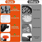 Chicken Shredder Tool Twist Large Chicken Breast Shredder Tool-Meat Shredder Meat Masher for Chicken Ground Beef Pork with Up-grated Stainless Steel Spikes Kitchen Gadgets Essentials (Orange&Black)