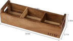 HTB Small Wooden Tea Bag Box 2PCS, 3 Compartments Acacia Wood Tea Bag Chest with Handle, Mini Countertop Divided Storage Container for Beverage Supplies, Sugar, Sweeteners, Individual Packets
