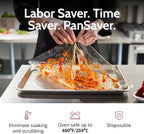 PanSaver RC Clear Liners for Easy Clean Up - Disposable Buffet Pan Liners, Ovenable up to 400F - Clear (Half Pan - Medium & Deep | 23 x 14 IN)