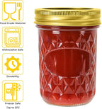 CycleMore Mason Jars 8 oz, 24 Pack Canning Jars with Mixed Color Airtight Lids, Half Pint Canning Jar Ideal for Fermenting, Jam, Honey, Pickling, Wedding/Shower Favors, DIY Decors