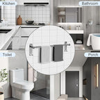 Bathroom Towel Rack, 28In Adjustable Bathroom Towel Bar, Stainless Steel Towel Bar, Owel Holder for Bathroom Wall