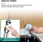 Colarlemo 1800W Immersion Blender Handheld 4-in-1 Hand Blender Stick for Ice Crushing Smoothie, Baby Food, Soup, 8 Speed Hand Mixer Turbo Boost Stainless Steel Blade with Whisk, Chopper, Beaker